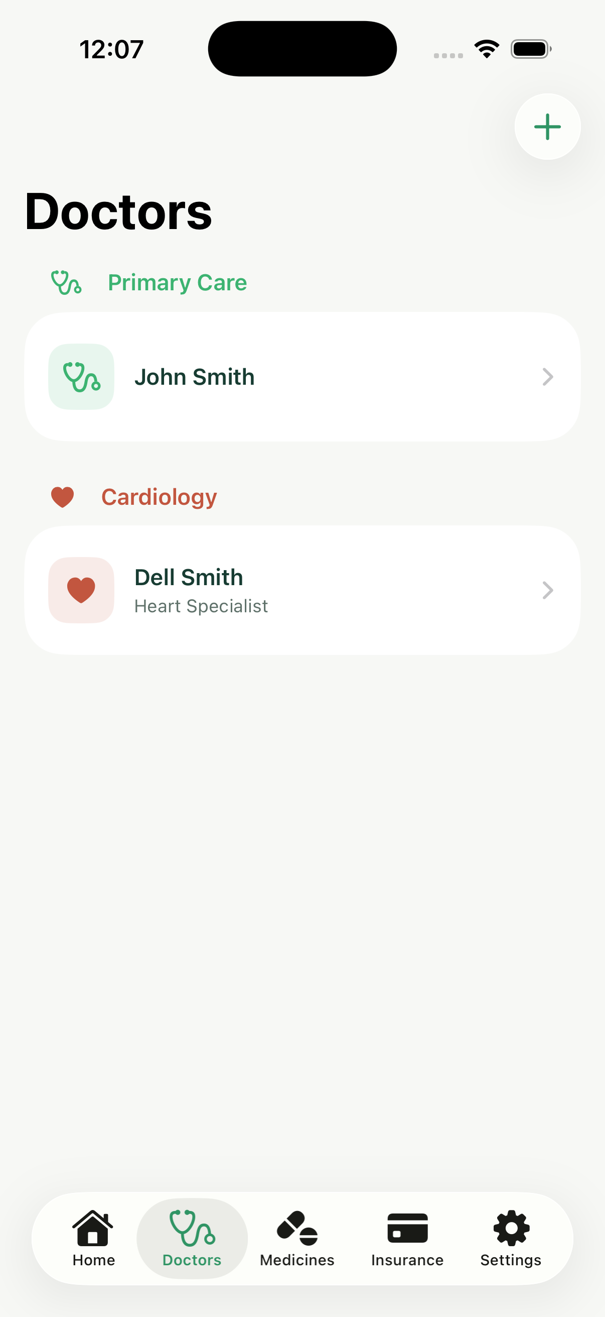 Caregram Doctors screen