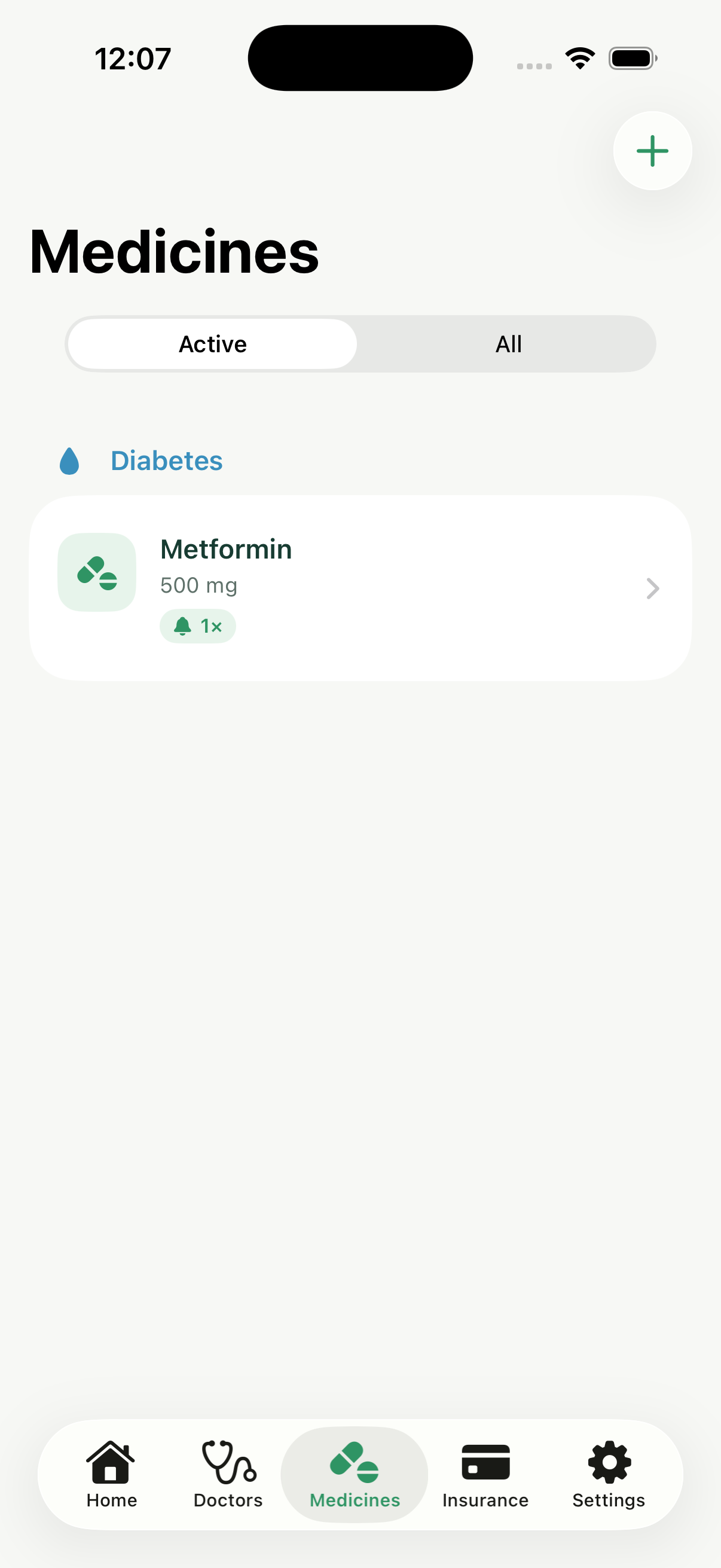 Caregram Medicines screen